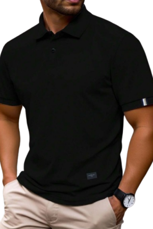Manfinity Homme Plus Size Men's Casual Short Sleeve Commute Polo Shirt Mens Polo Short SleeveBlack