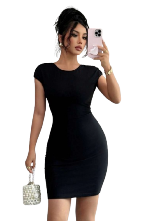Elenzga Elegant Daily Bodycon Backless Pearl Decor Mini Dress

Black / L