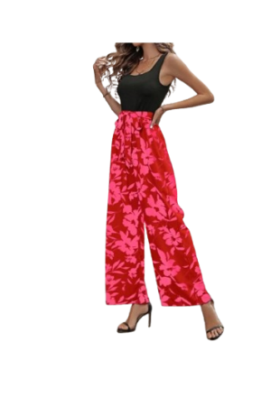 Women's Loose Fit Jumpsuit Hot Pink / XL