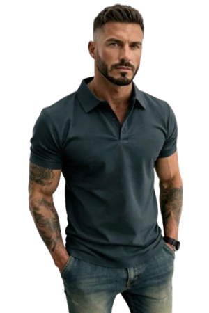 GRDR Men's Fashion Short Sleeve Casual Commuter Polo Shirt
Dark Grey / L