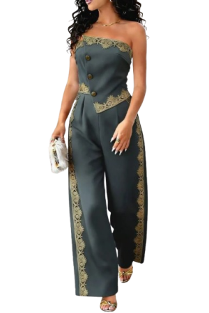 Franclia Elegant Women's Jumpsuit Modern Urban Commute Evening Grey / S